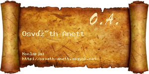Osváth Anett névjegykártya