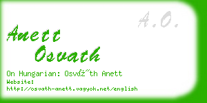 anett osvath business card